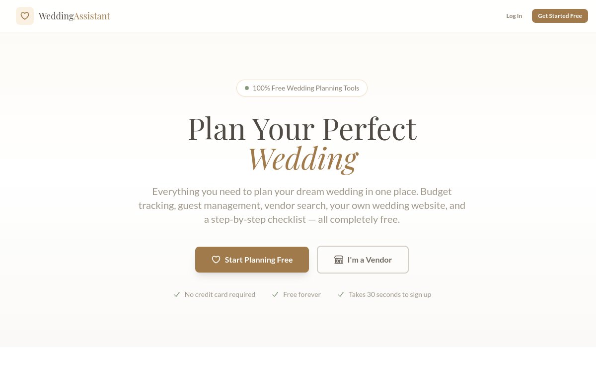Wedding Assistant — free wedding planning tools
